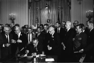 President Lyndon Johnson Signing the Civil Rights Act of 1964