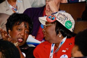 Two delegates to a political convention.