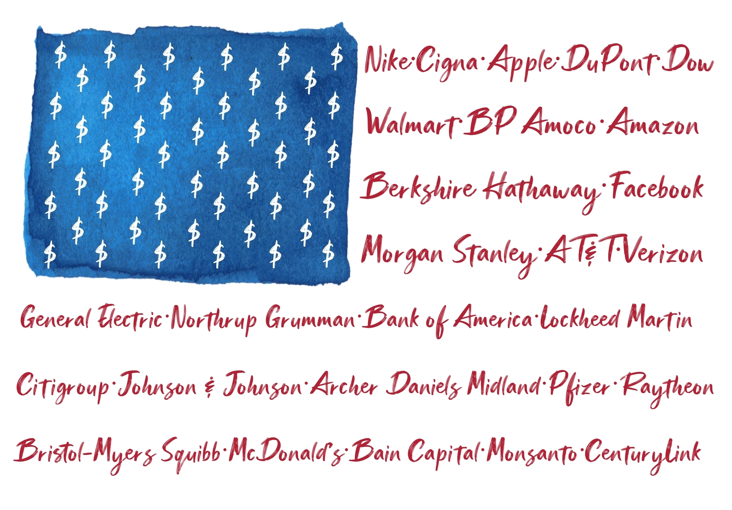 US Flag with Corporate Names