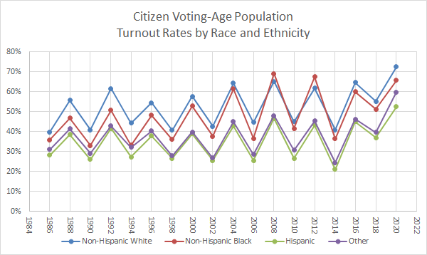 Voter turnout by race and ethnicity