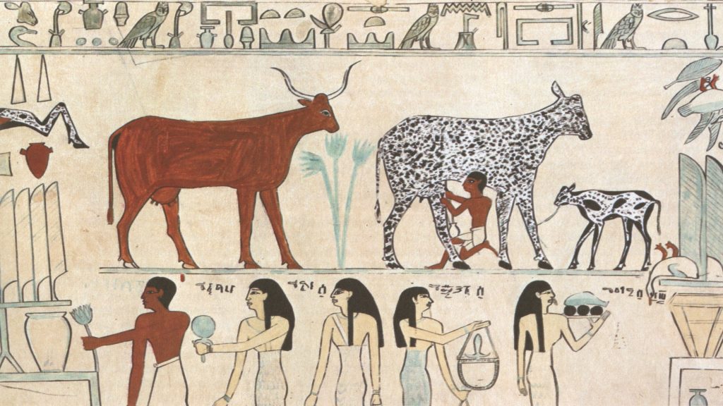 Old Egyptian tomb painting