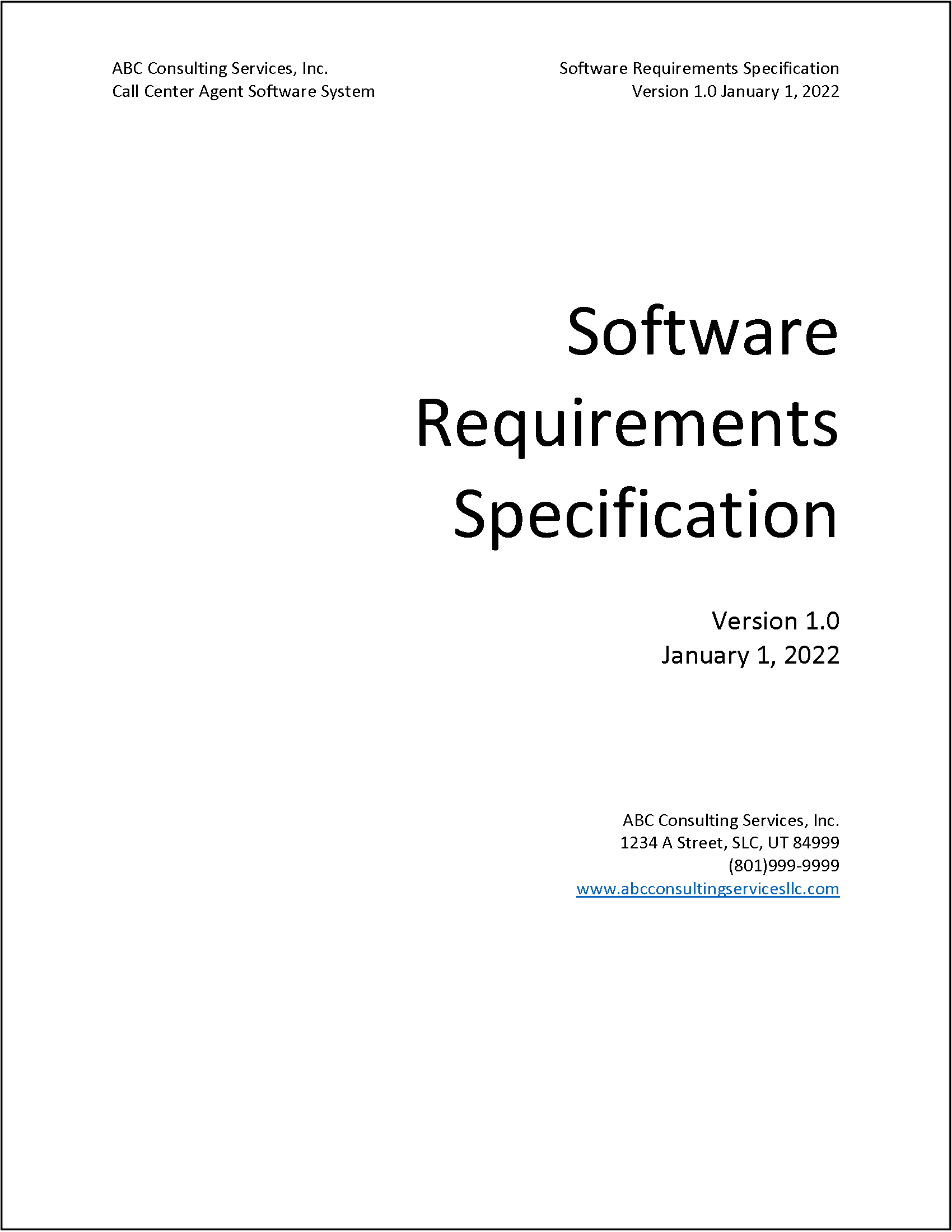 Technical Writing @ SLCC Srs Document In Software Requirement Engineering