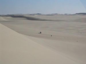 The Sahara Desert, a sea of sand or erg.